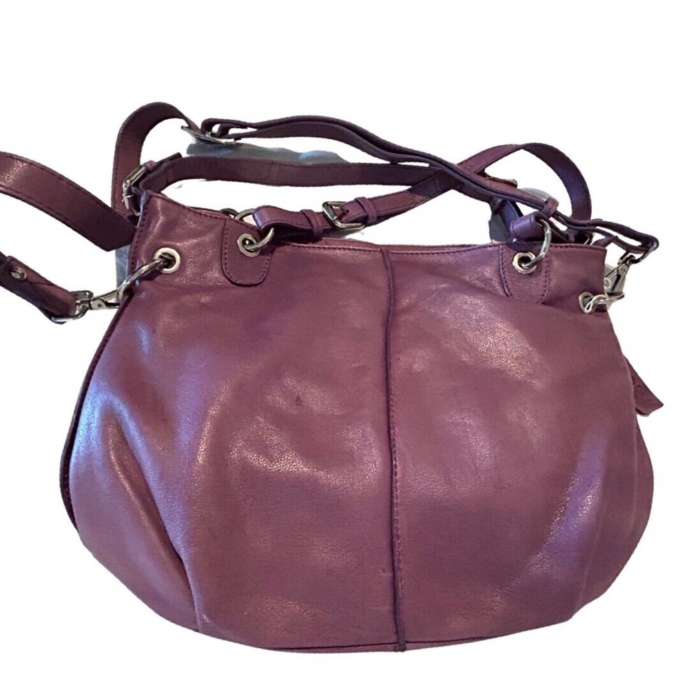 NWOT Nino Bossi Purple Grape Leather Hobo Shoulder Purse MSRP $179
